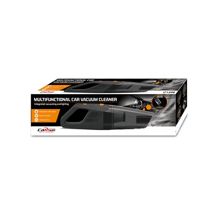 CARSUN C1398 Aspiradora de Coche Recargable Inalámbrica Potente 6000Pa Aspiradora Portátil con Luz LED