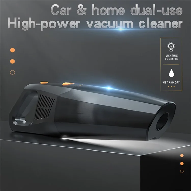 CARSUN C1398 Aspirador de Pó Portátil de 12V para Carro com Plug de Acendedor de Cigarros, Ferramenta de Limpeza de Carro com Luz LED de Alta Potência