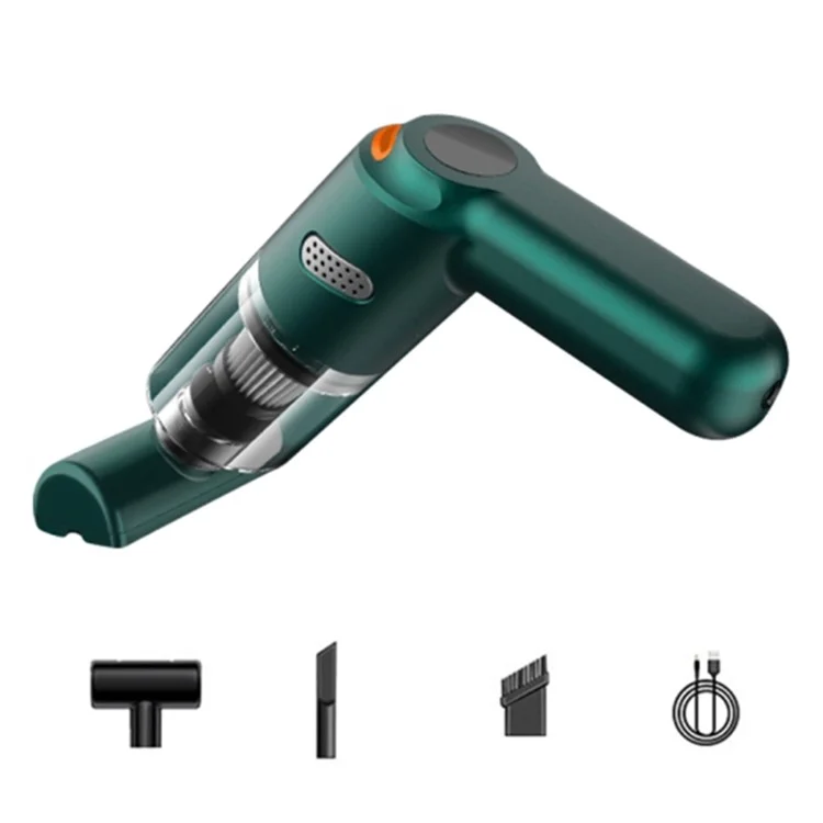 KBN-010 10000Pa Powerful Car Cordless Vacuum Cleaner Handheld Cleaning Tool - Blackish Green