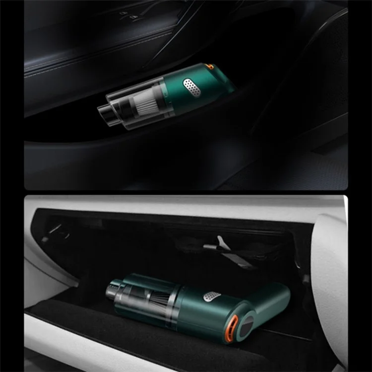 KBN-010 10000Pa Powerful Car Cordless Vacuum Cleaner Handheld Cleaning Tool - Blackish Green
