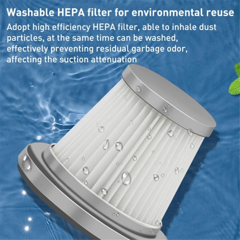 KBN-010 10000Pa Cordless Vacuum Cleaner with Replacement Filters, Storage Bag Car Vacuum Cleaner - Blackish Green