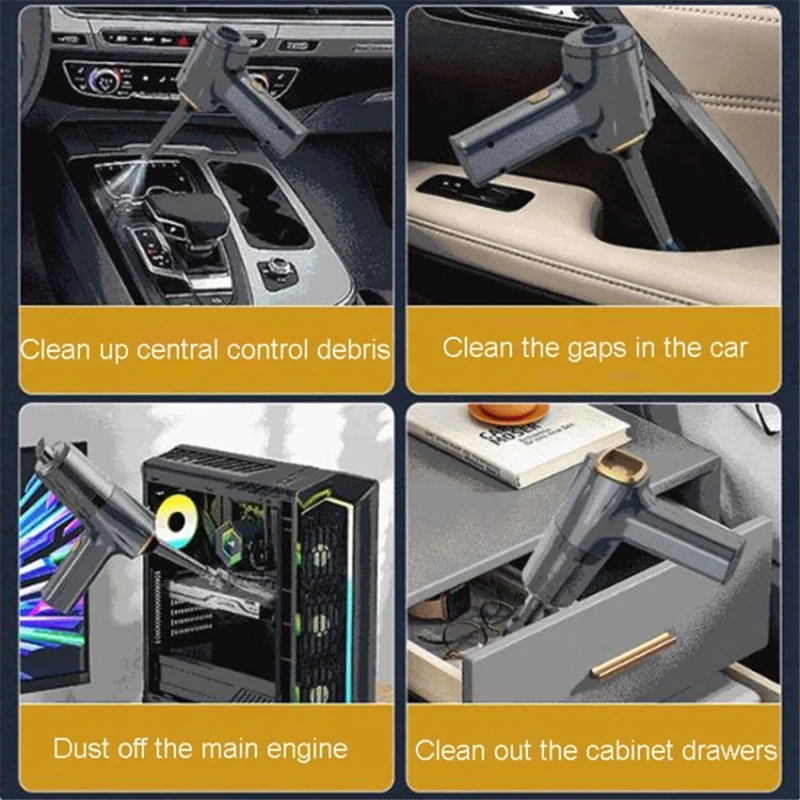 3101-A Handheld Bürstenmotor-Autostaubsauger 4000mAh Akku-Betriebener Mini-Kabellos-Staubsauger - Schwarz