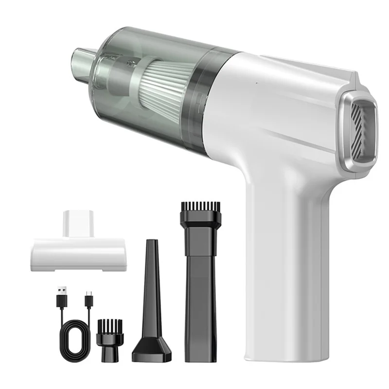 3101-A Handheld Brush Motor Car Vacuum Cleaner 4000mAh Battery-Operate Mini Wireless Vacuum Cleaner - White