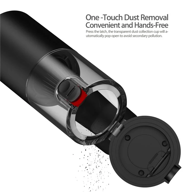 S1 Mini Cordless Vacuum Cleaner Folding High Power Suction 2-in-1 Handheld Vacuum Cleaner for Car, Home - Black