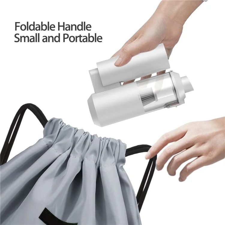 S1 Mini Cordless Vacuum Cleaner Folding High Power Suction 2-in-1 Handheld Vacuum Cleaner for Car, Home - White