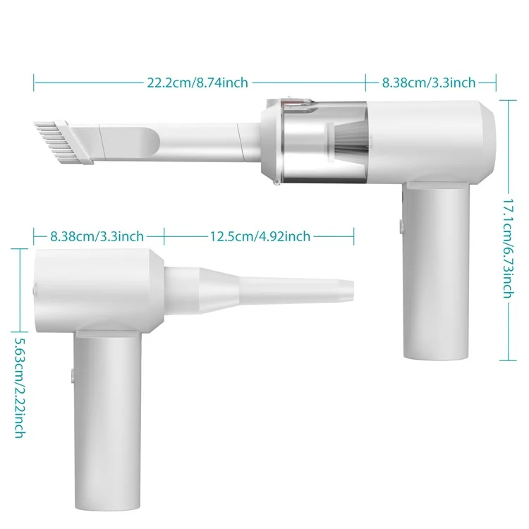 S1 Mini Cordless Vacuum Cleaner Folding High Power Suction 2-in-1 Handheld Vacuum Cleaner for Car, Home - White