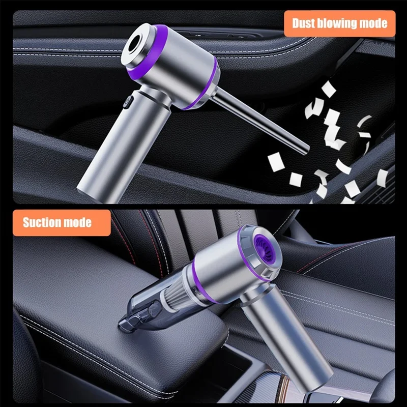 SUITU ST-6653Plus High Power Car Home Handheld Vacuum Cleaner Wireless Rechargeable Cleaning Tool - Silver+Grey