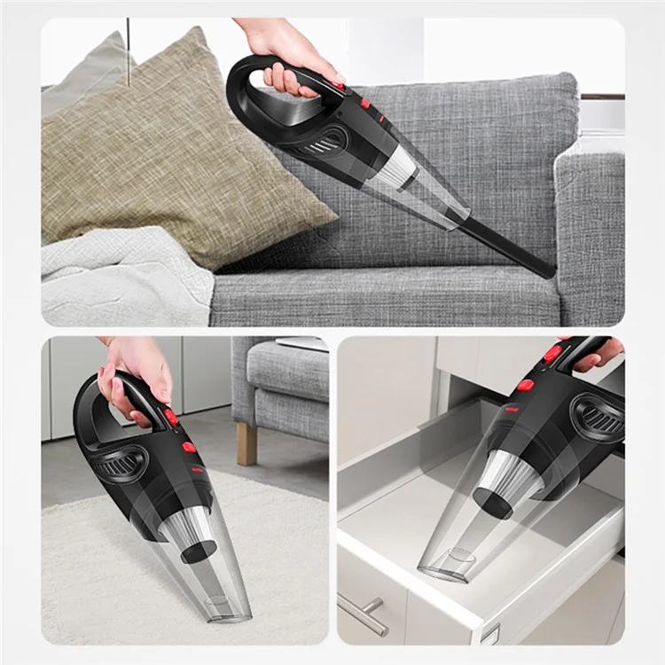 SUITU ZY-2021 Aspirapolvere per auto Mini Aspirapolvere senza fili Domestico Manuale 4000Pa Strumento di pulizia 