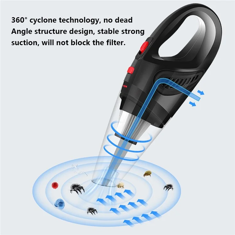 SUITU ZY-2021 Aspirapolvere per auto Mini Aspirapolvere senza fili Domestico Manuale 4000Pa Strumento di pulizia 