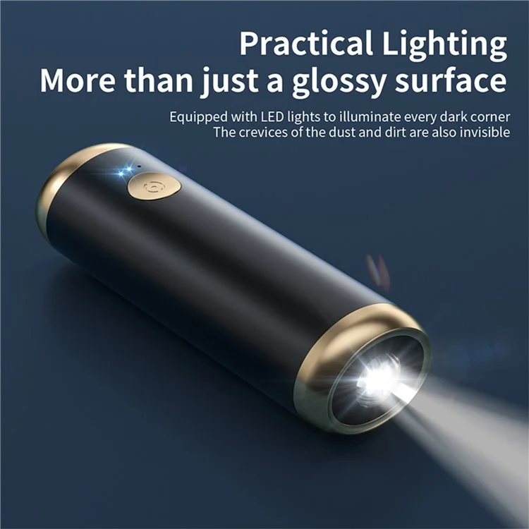 P9 13000Pa Mini Vacuum Cleaner with Flashlight and Detachable Handle for Home / Car - Black