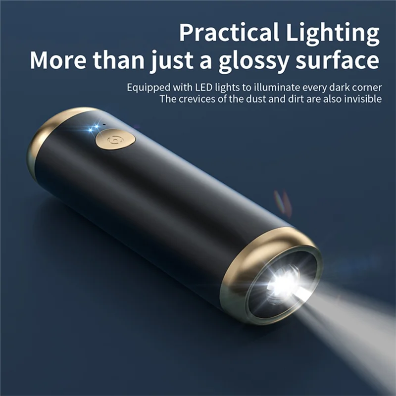 P9 13000Pa Mini Vacuum Cleaner with Flashlight and Detachable Handle for Home / Car - White