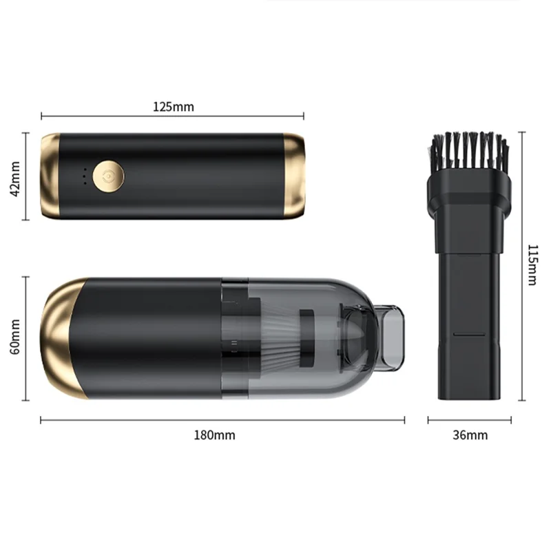 P9 13000Pa Mini Vacuum Cleaner with Flashlight and Detachable Handle for Home / Car - White