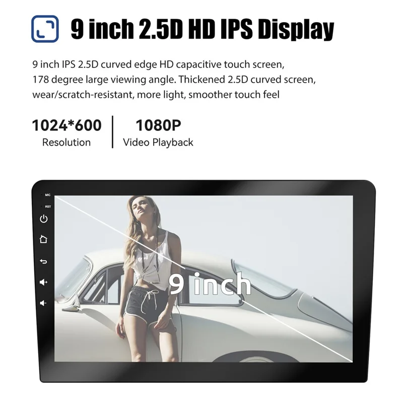 R911B 1+32 ГБ 9-дюймовый экран с Android 15, беспроводной CarPlay, Android Auto, GPS-навигацией и камерой заднего вида с 12 светодиодами
