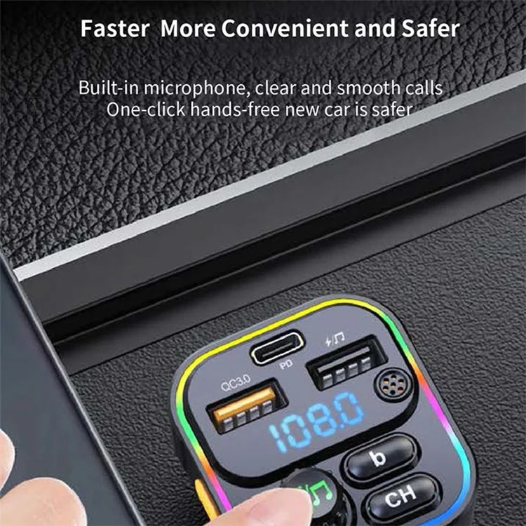 C17 PD 22.5W 4.5A Super Fast Charging Support PD 20W Bluetooth-compatible FM MP3 Player Car Charger