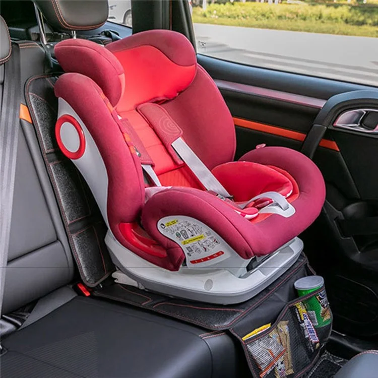 JF004 Waterproof Car Seat Protector for Child Car Seat and Pets, Soft Seat Protection Pad with Storage Pocket - Circle