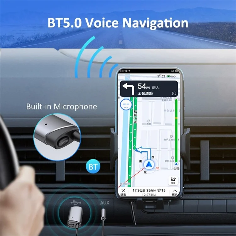LOHEE S-28 Bluetooth 5.0 Receptor AUX Adaptador Conector Bluetooth Carro HD Chamada Bluetooth