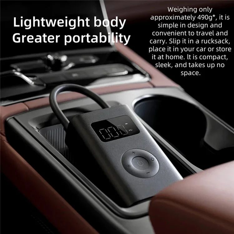XIAOMI MIJIA MJCQB06QW Compresor de Aire Portátil para Coche Eléctrico 2 Mini Bomba de Aire 150PSI Inflador con Luz LED