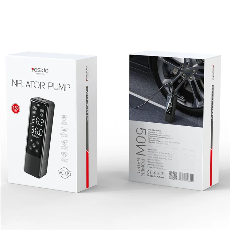 Yesido VC05 Digital Display Schneller Inflator Mit LED -licht 20 Zylinderluftpumpe Für Auto Motorradfahrradkugel