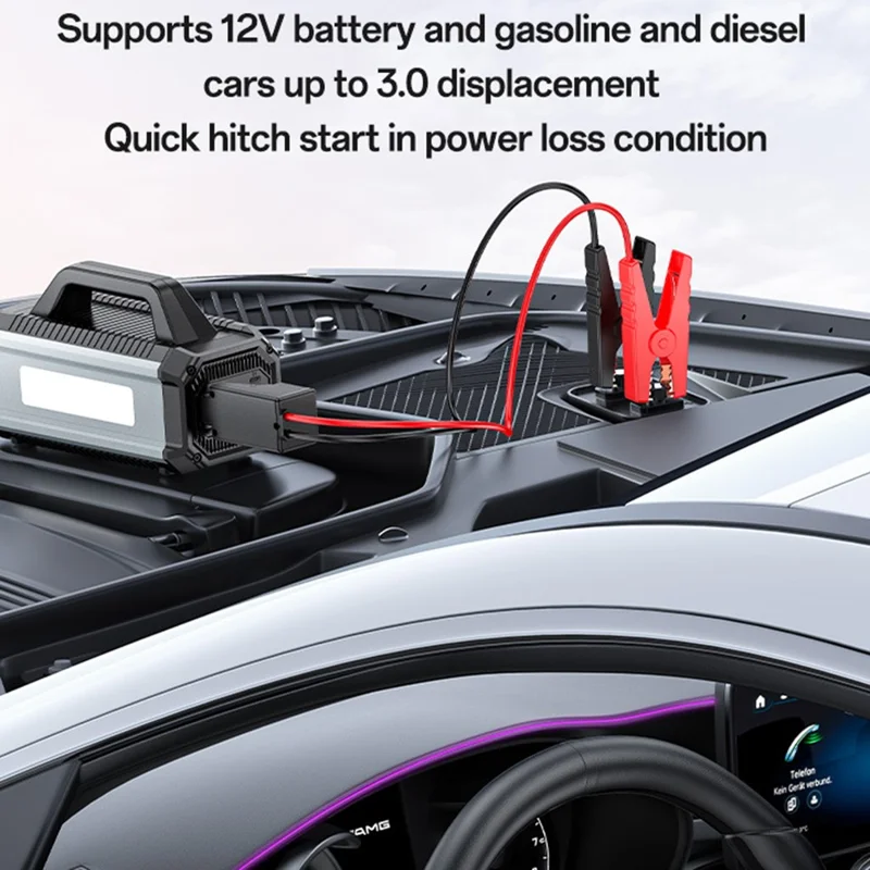 YESIDO VC13 5 in 1 Car Jump Starter 150PSI Tire Inflator Pump 10000mAh Power Bank with Emergency Light