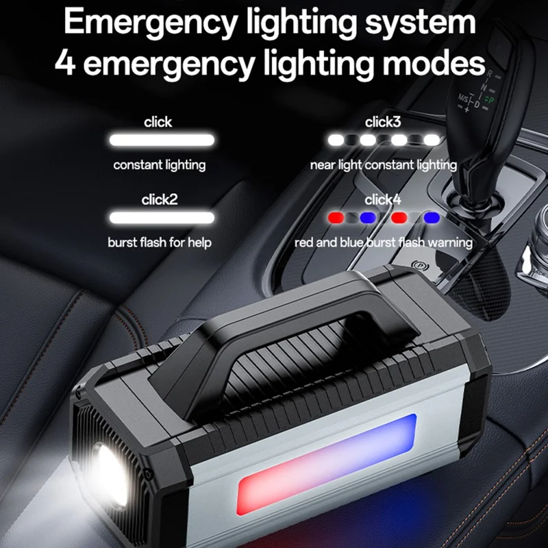 YESIDO VC13 5 in 1 Car Jump Starter 150PSI Tire Inflator Pump 10000mAh Power Bank with Emergency Light