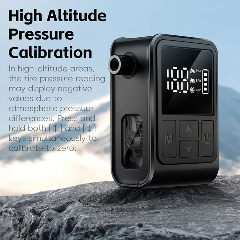 WEST BIKING YP0711196 High Pressure Electric Bike Pump Digital Display Portable Air Compressor for Bicycle Motorcycle Car - Black