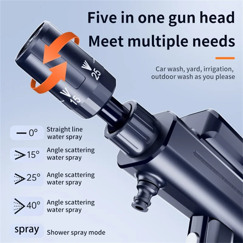 X9 Portable Wireless Car Wash Gun Foldable High Pressure Handheld  /  Multi-Scene Use for Car  /  Home  /  Garden  /  Irrigation  /  Outdoor
