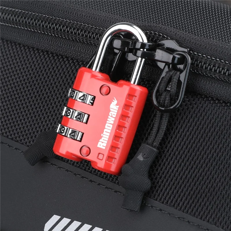 RHINOWALK XM10202 3-digit Combination Lock for Motorcycle Bag Zinc Alloy Anti-Theft Luggage Lock