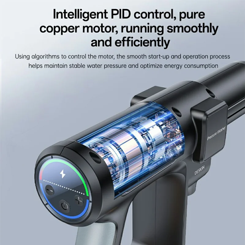 YESIDO VC18 High Pressure Washer Gun 2 Gears Adjustable Cordless Car Cleaner with LED Display