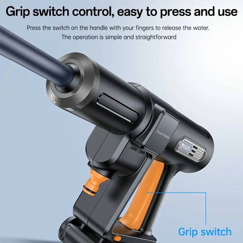 YESIDO VC18 High Pressure Washer Gun 2 Gears Adjustable Cordless Car Cleaner with LED Display - UK Plug