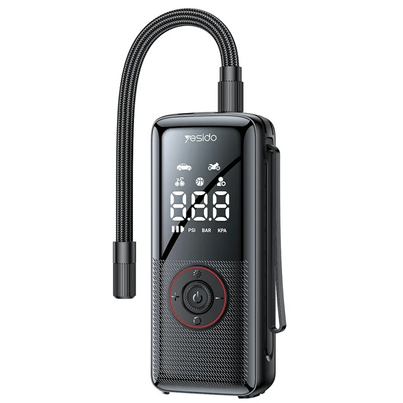 YESIDO VC17 Multi-function Wireless Tire Inflator for Car / Bicycle / Basketball Portable Air Compressor with LED Display