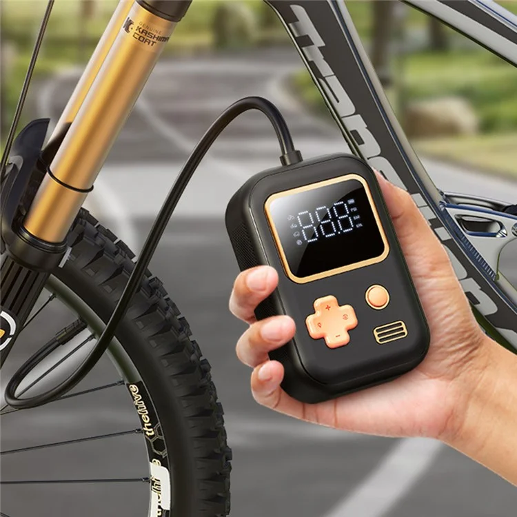 Wireless Car Inflator Pump Intelligent Small Multi-Mode Tire Pump Portable Car Inflator with LED Lighting / Tire Pressure Monitoring - Black