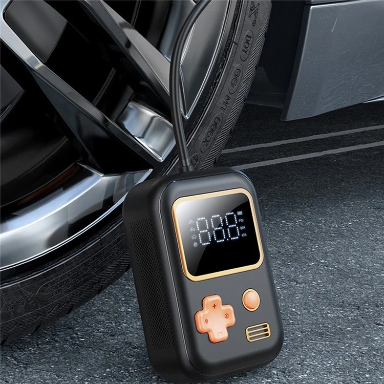 Wireless Car Inflator Pump Intelligent Small Multi-Mode Tire Pump Portable Car Inflator with LED Lighting / Tire Pressure Monitoring - Black