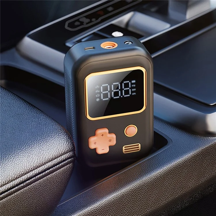 Wireless Car Inflator Pump Intelligent Small Multi-Mode Tire Pump Portable Car Inflator with LED Lighting / Tire Pressure Monitoring - Black