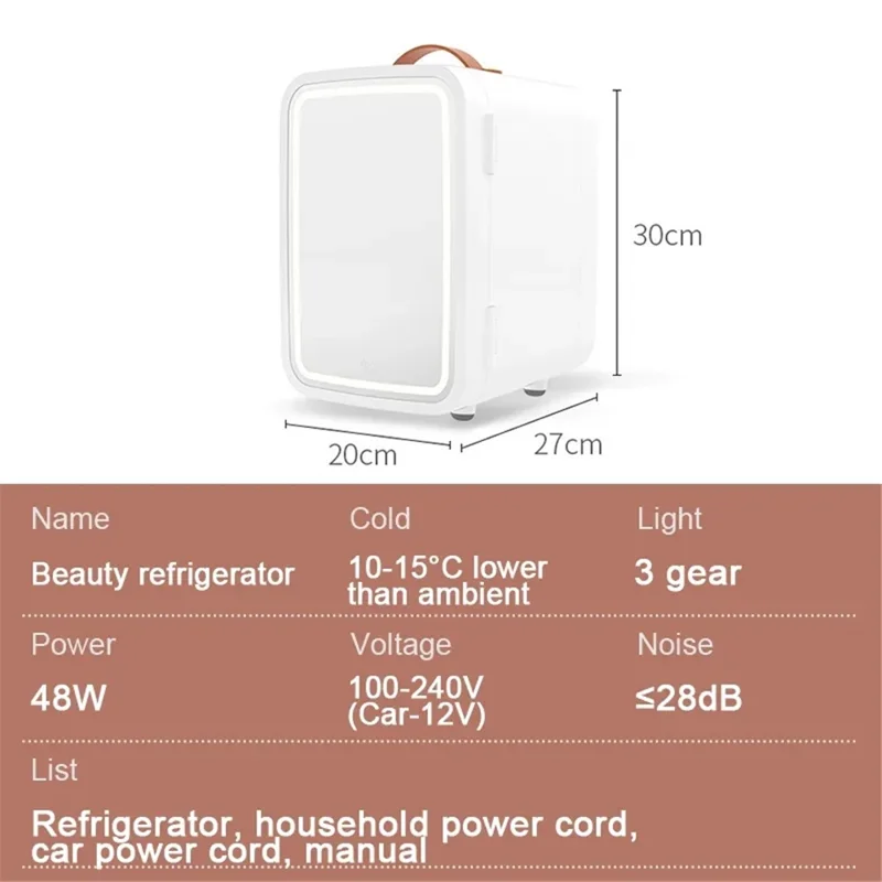 Frigorifero per auto da 8 L Mini Dual Purpose Cooler Warmer Fridge AC / DC Piccolo frigorifero per la casa, l'auto, il cibo e il trucco