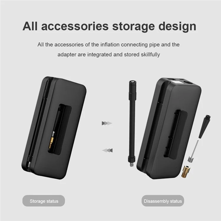 CARSUN C3106 Mini Portable Motorbike Air Pump Digital Display Car Inflatable Pump Support Power Bank Function