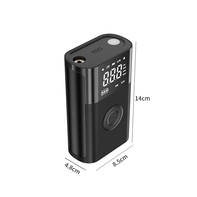 CARSUN T2191-2 Tragbare kabellose digitale Reifenaufpumpe mit Powerbank-Funktion für Autos