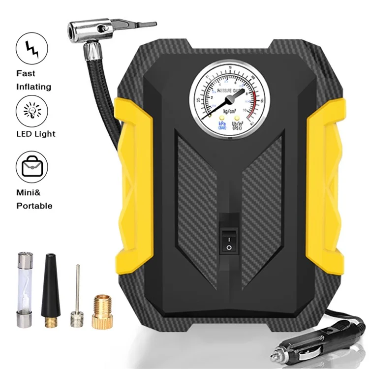 CARSUN c1399 Tire Inflator Portable Car Air Compressor 150PSI Tire Pump with Pressure Gauge and LED Light