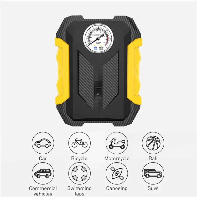 CARSUN c1399 Tire Inflator Portable Car Air Compressor 150PSI Tire Pump with Pressure Gauge and LED Light