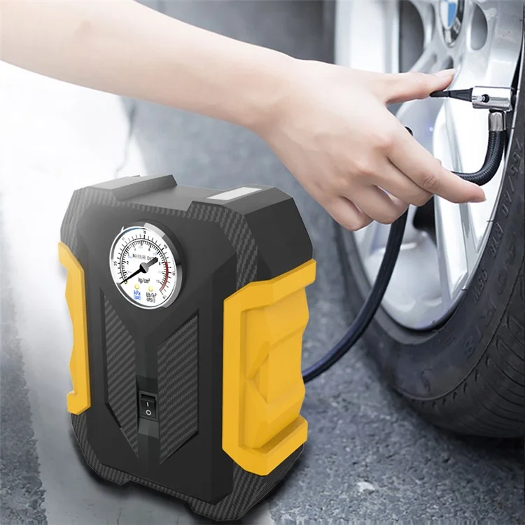 CARSUN c1399 Tire Inflator Portable Car Air Compressor 150PSI Tire Pump with Pressure Gauge and LED Light