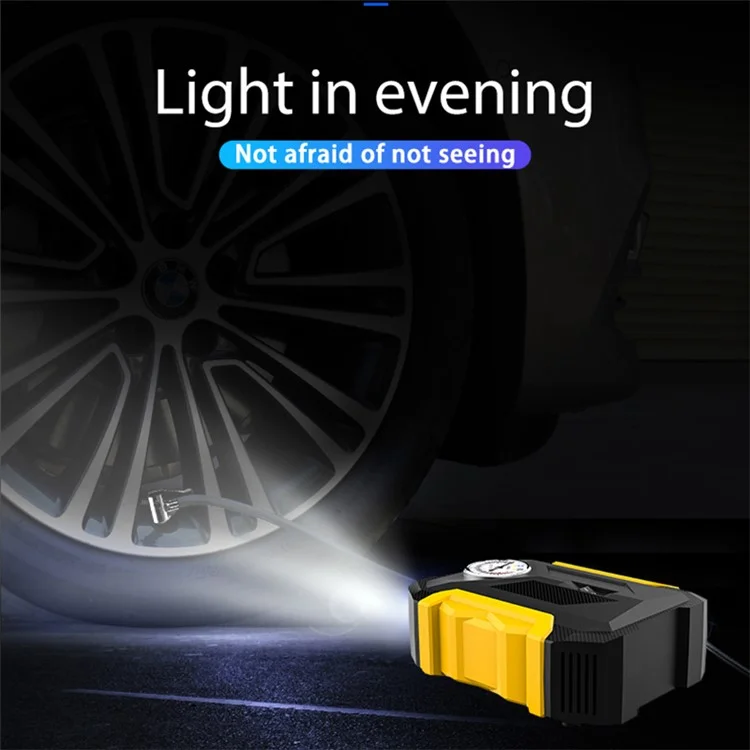 CARSUN c1399 Tire Inflator Portable Car Air Compressor 150PSI Tire Pump with Pressure Gauge and LED Light