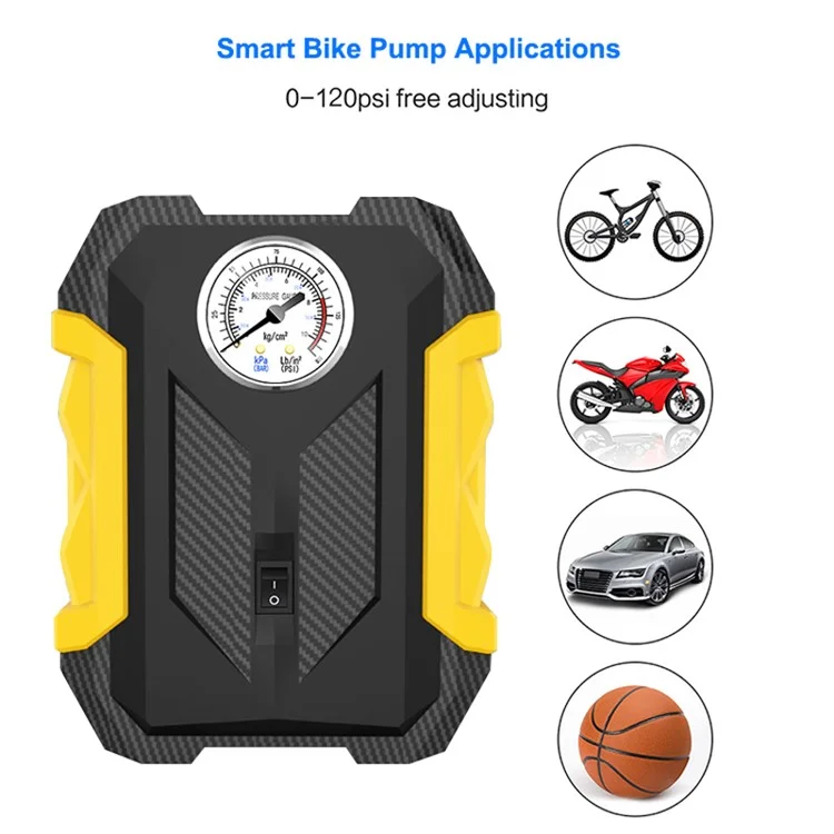 CARSUN c1399 Tire Inflator Portable Car Air Compressor 150PSI Tire Pump with Pressure Gauge and LED Light