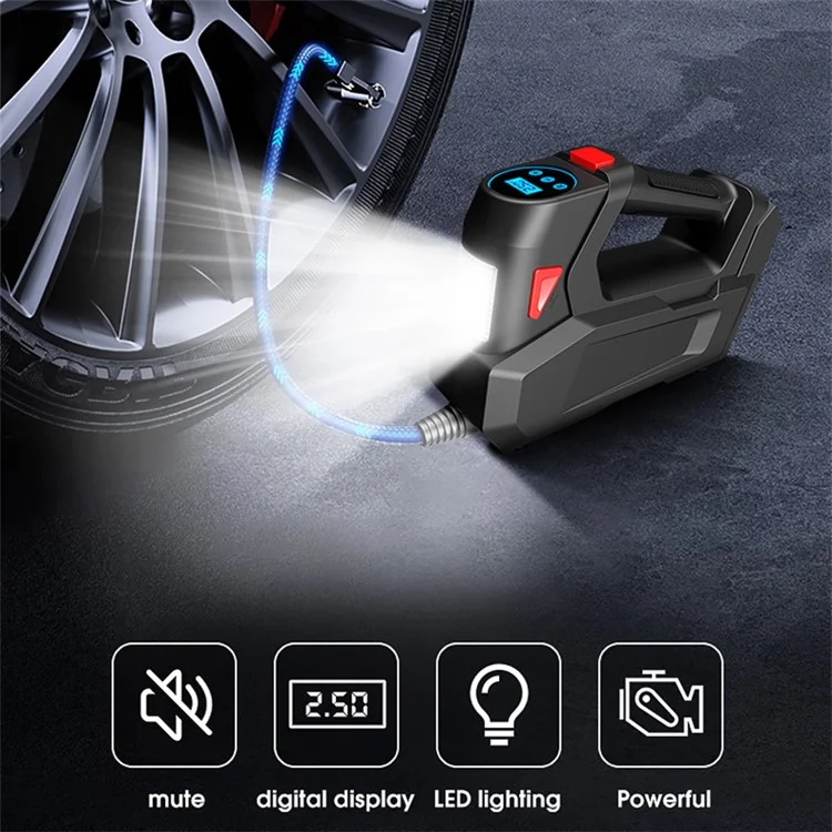 CARSUN c2814 Cordless Car Air Pump Smart Digital Display Auto Tire Air Compressor with LED Light