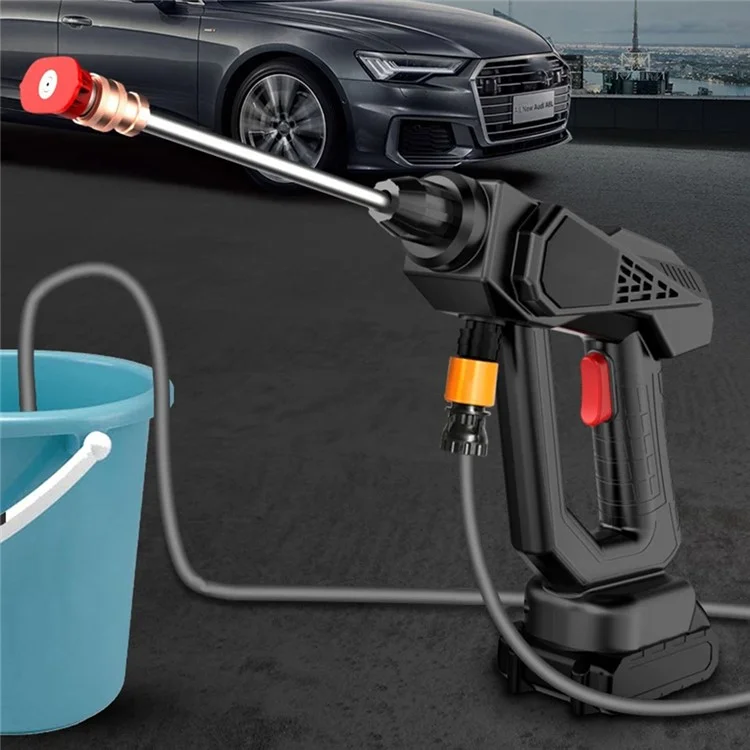 8107 Household Electric Car Washing Machine Water Spray Nozzle 48VH 12000mAh Car Water Gun - White / US Plug