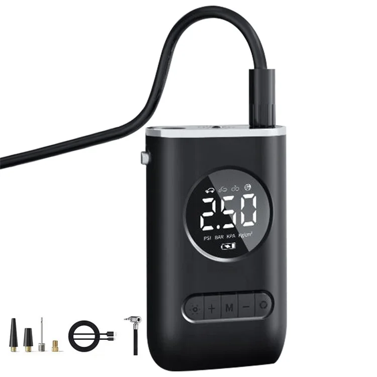CQB-3668 Inflatable Pump Portable Handheld Digital Display Rechargeable Tire Pump with LED Light
