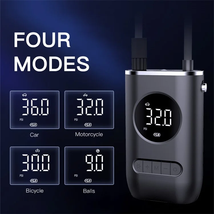 CQB-3668 Inflatable Pump Portable Handheld Digital Display Rechargeable Tire Pump with LED Light