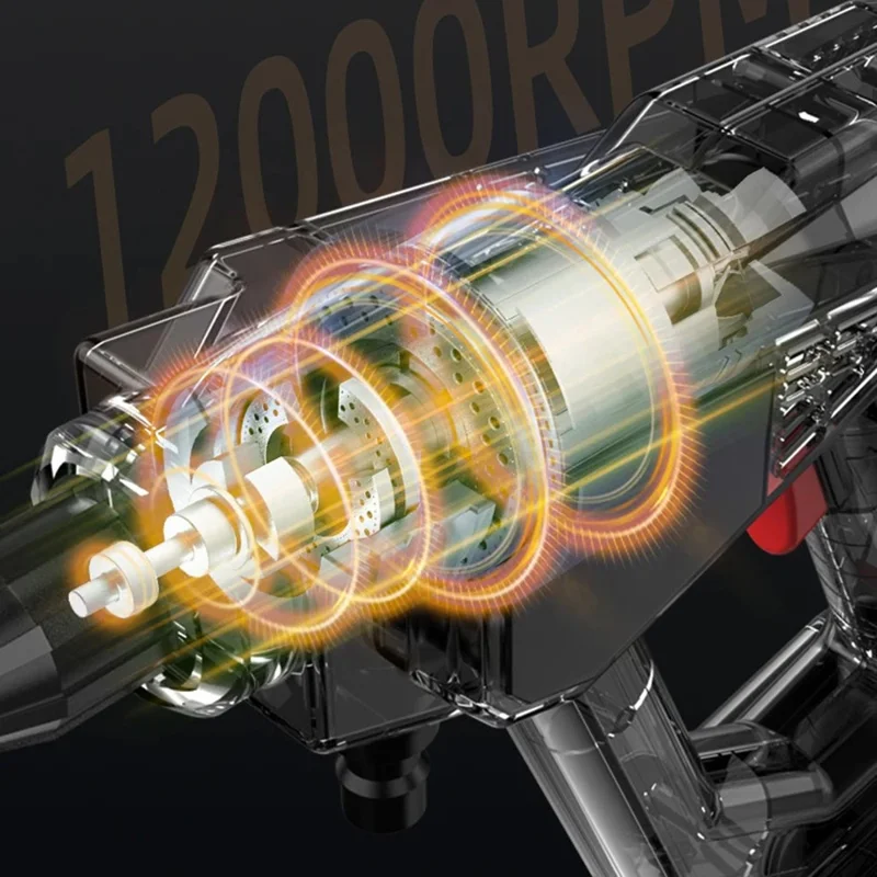 8107 Wireless Lithium-ion Battery Charging Car Wash Machine 200W Household Electric Water Spray Gun - EU Plug / Black