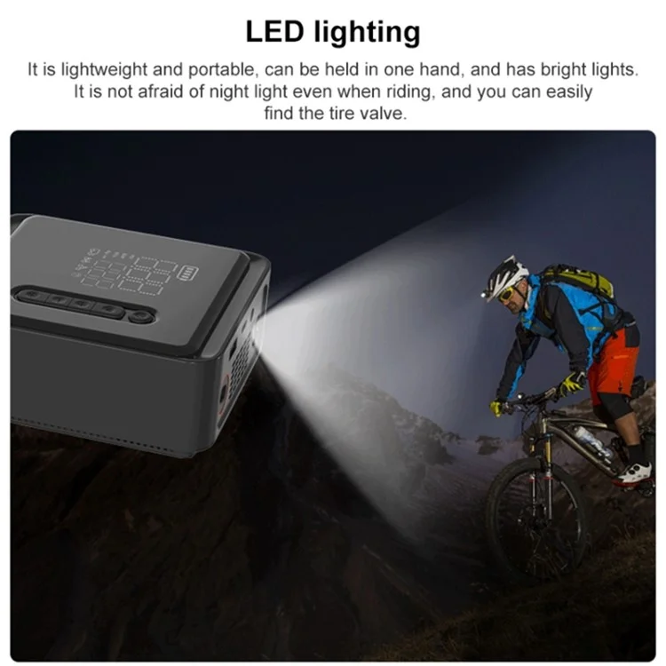 NW05-P Cordless Car Air Pump Inflator Multifunctional Digital Display Tyre Inflator with LED Light