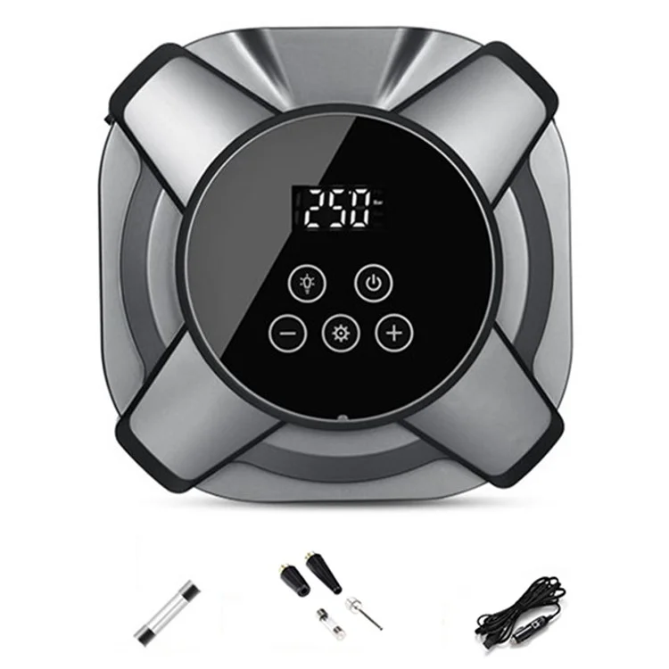 ZY5201 22 Cylinder 12V Car Air Pump Touch Screen Digital Display Tire Inflator with LED Light - Silver