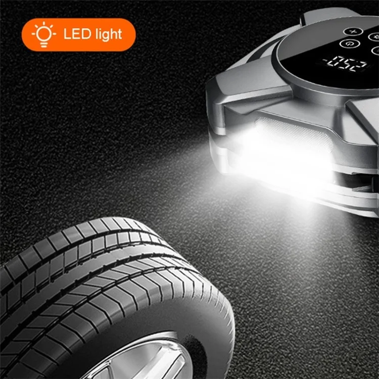 ZY5201 22 Cylinder 12V Car Air Pump Touch Screen Digital Display Tire Inflator with LED Light - Silver