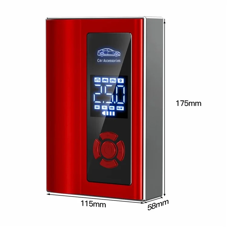 AI8 12V Car Air Pump Emergency Flashlight Power Supply Portable Phone Charger - Red
